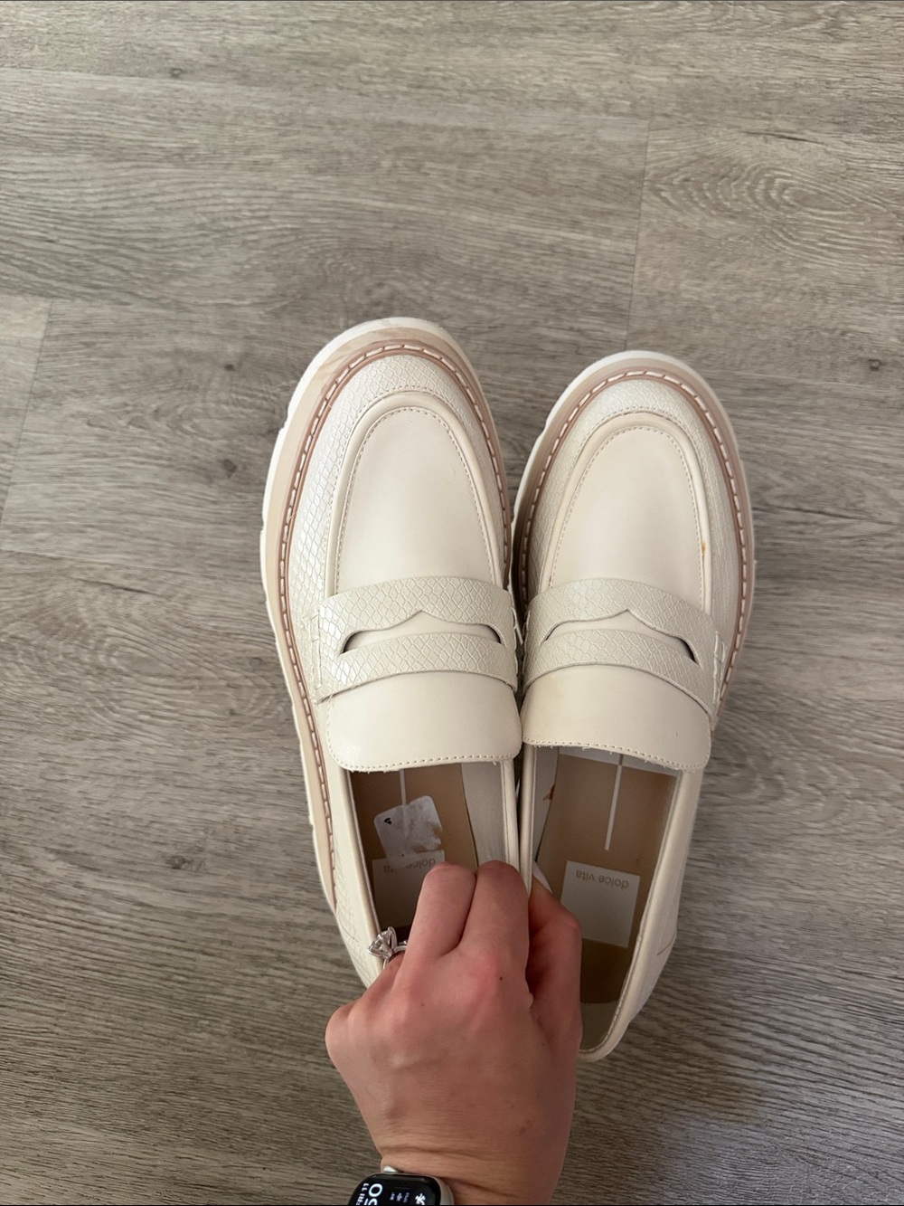 Dolce Vita Cream Platform Penny Loafers - Picture 2 of 6